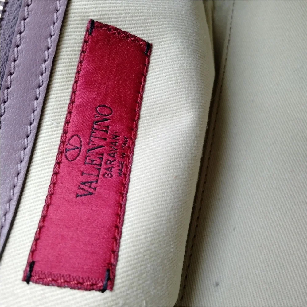 351. Valentino Garavani Rockstud Purple Rigid Leather with Gold Studs